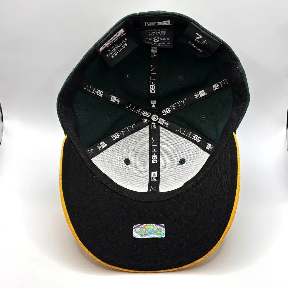 Oakland Athletics New Era On Field Hat Cap 2018 50 Years A's Patch Fitted 7 1/2
